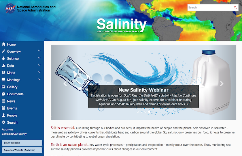 NASA Salinity web page